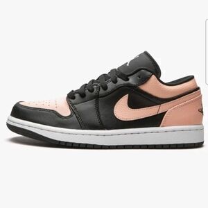 Jordan Men’s Air Jordan 1 Low GS ‘Crimson Tint’ Sneakers Black Pink Size 10.5